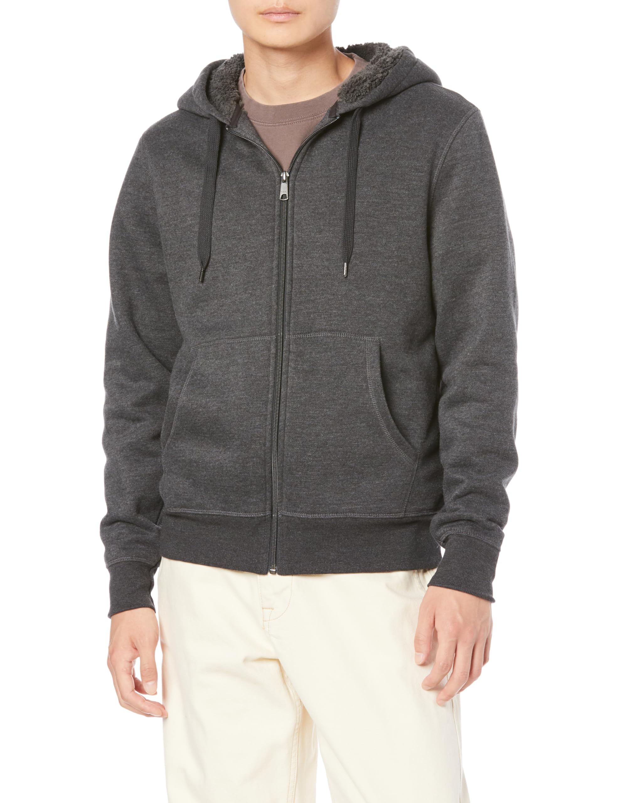 Amazon Essentials Men's Zip-Up Hoodie, Sherpa Lined, Fleece
