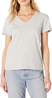Amazon Essentials Women's Short Sleeve V-Neck T-Shirt Regular Fit 100% Cotton
