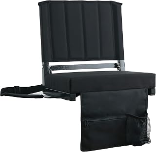 SPORT BEATS Stadium Seats with Back Support Folding Chair for Bleachers | 2.8" Thick Padded Bleacher Chairs, Folding Portable Stadium Seat with Anti-Tip Hooks, Back Support & Shoulder Strap