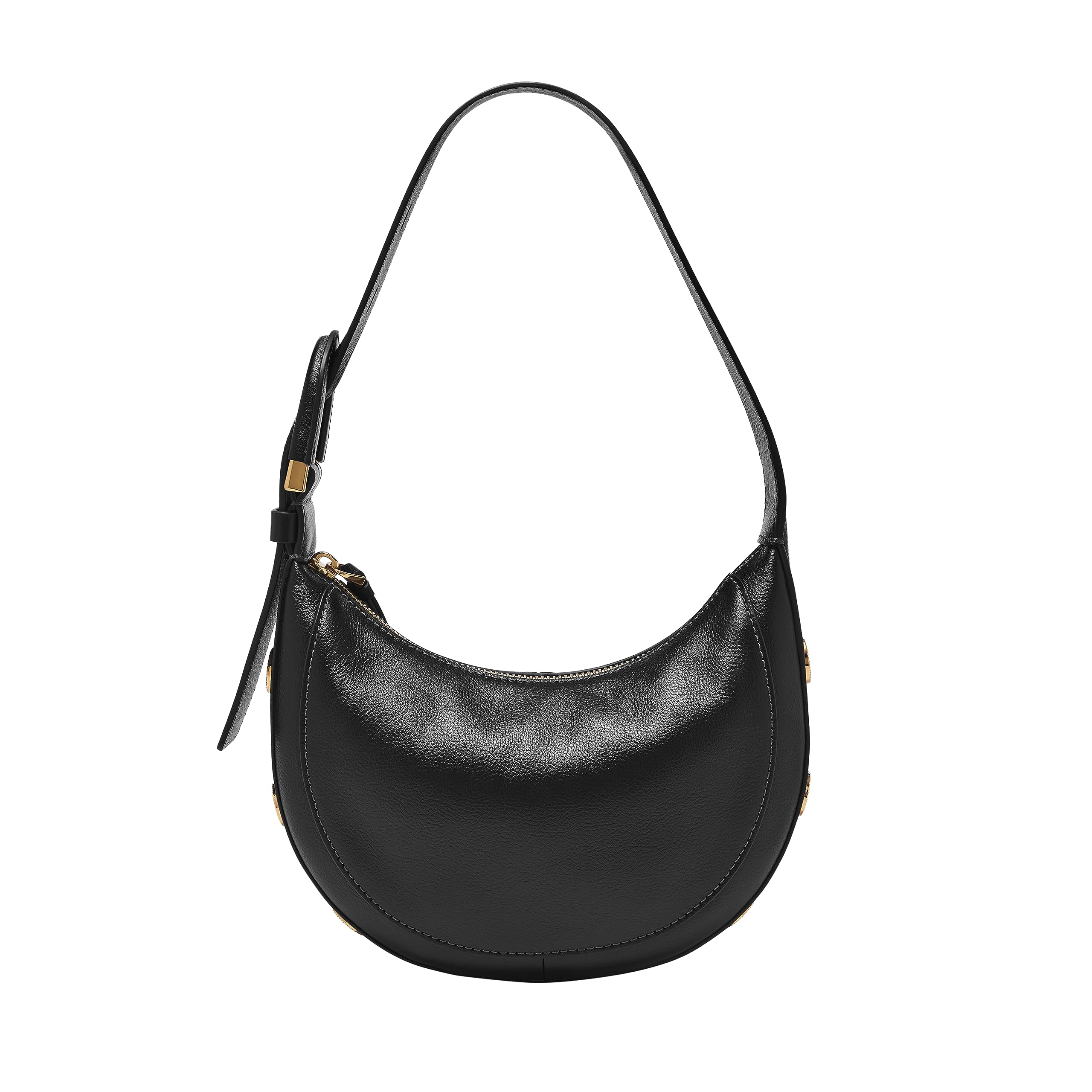 Fossil Women's Harwell Leather Crescent Purse Handbag, Black (Model: ZB1916001)