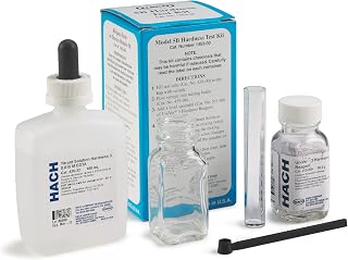 Hach Total Hardness Test Kit, Model 5-B, Drop Count Titration, 145300 | Water Analysis Kit, 2 Reagents, Measuring Tube, Square Bottle, Measuring Scoop