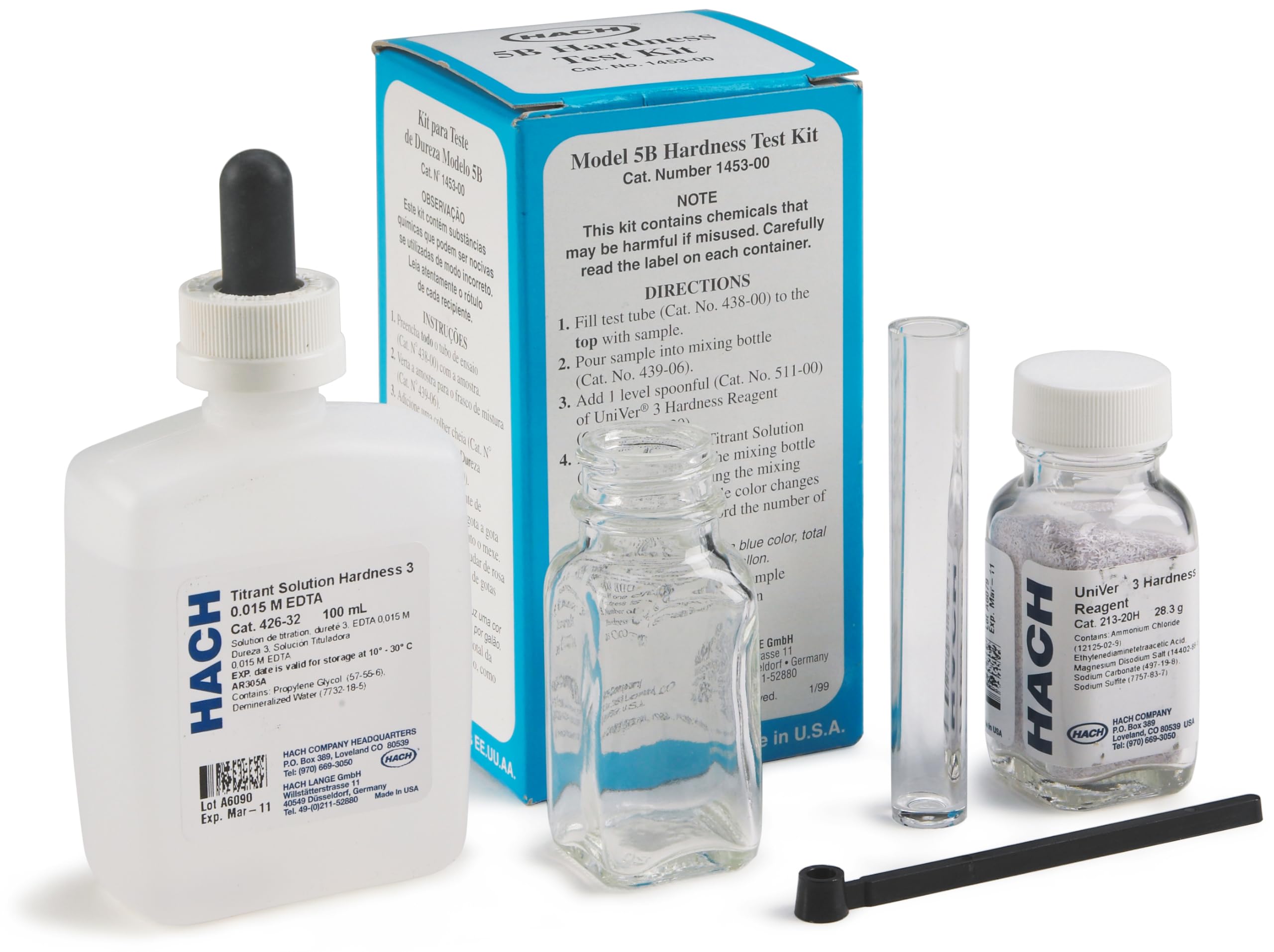 Hach Total Hardness Test Kit, Model 5-B, Drop Count Titration, 145300 | Water An