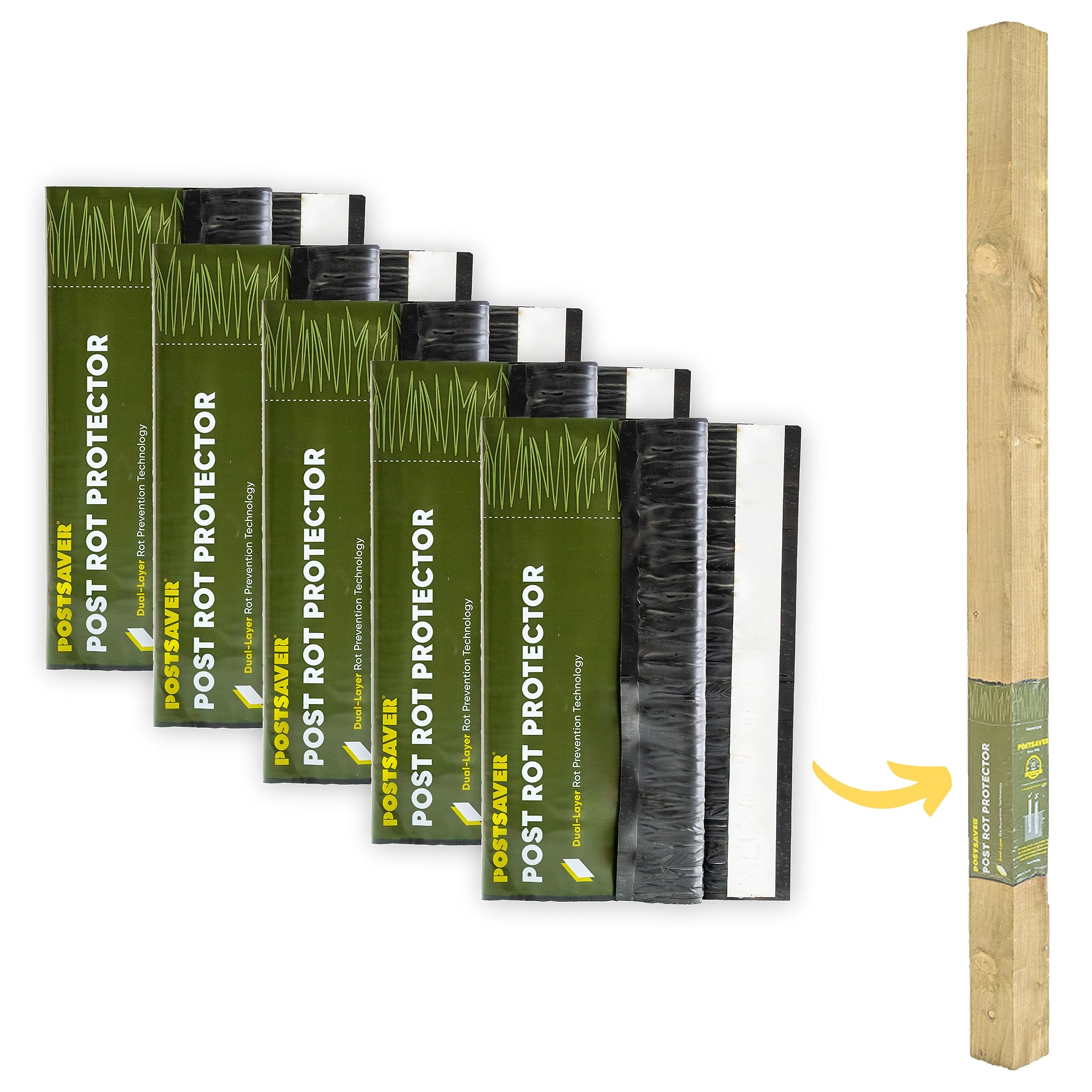 Postsaver Pro-Wrap Standard | Wood Protector | Post Saver Sleeves with Dual-Laye
