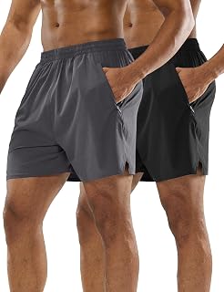 MIER Men's 5 Inch Running Shorts Quick Dry Outdoor Sports Workout Summer with Pockets Lightweight Breathable