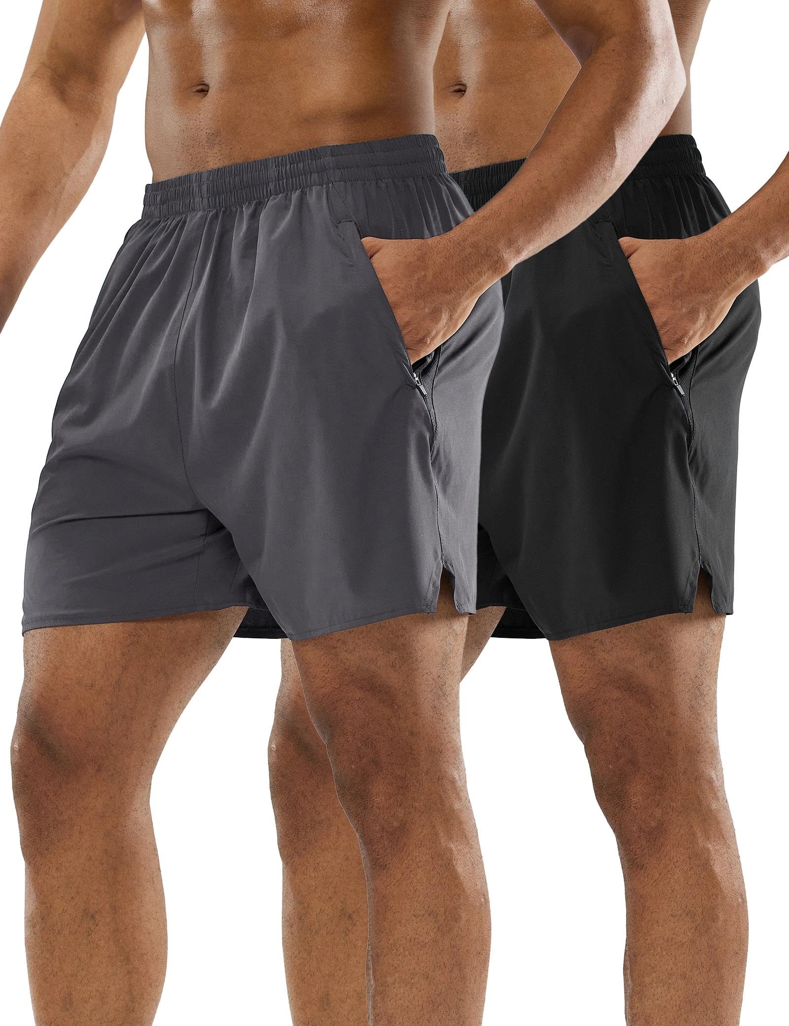 MIER Men's 5 Inch Running Shorts Quick Dry Outdoor Sports Workout Summer with Po