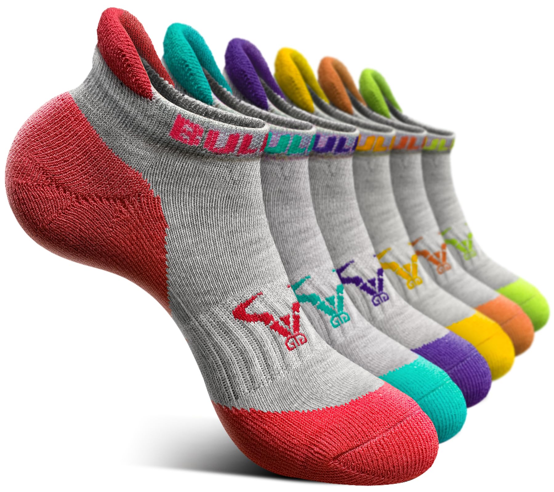 BULLIANT Men's Short Socks, 6 Pairs, Short Sports Breathable Ankle Socks, Moistu