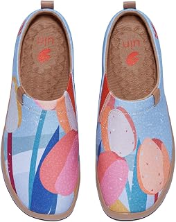 UIN Women's Painted Travel Shoes Floral Art Canvas Slip-on Loafers Comfort Walking Sneakers