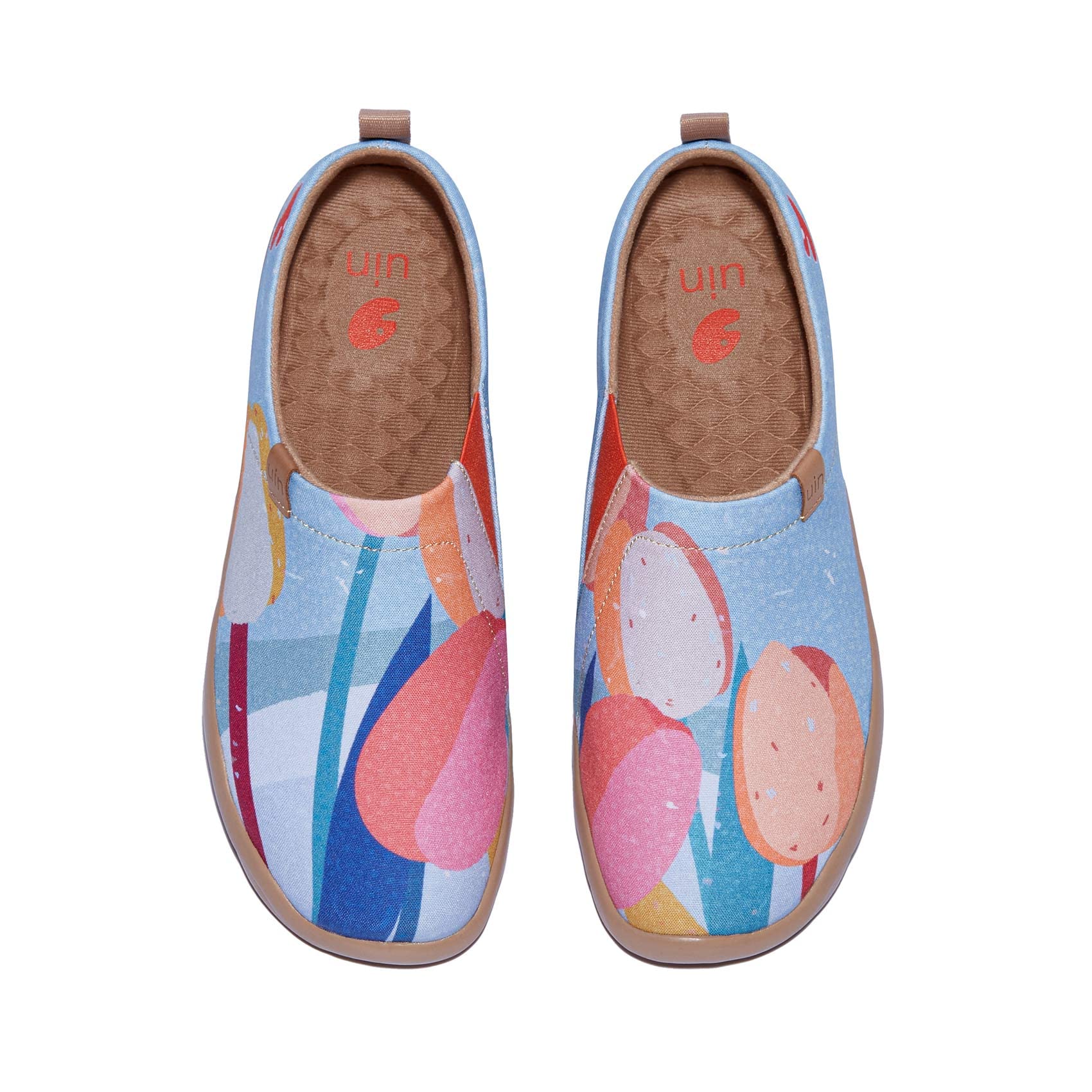 UIN Women's Painted Travel Shoes Floral Art Canvas Slip-on Loafers Comfort Walki