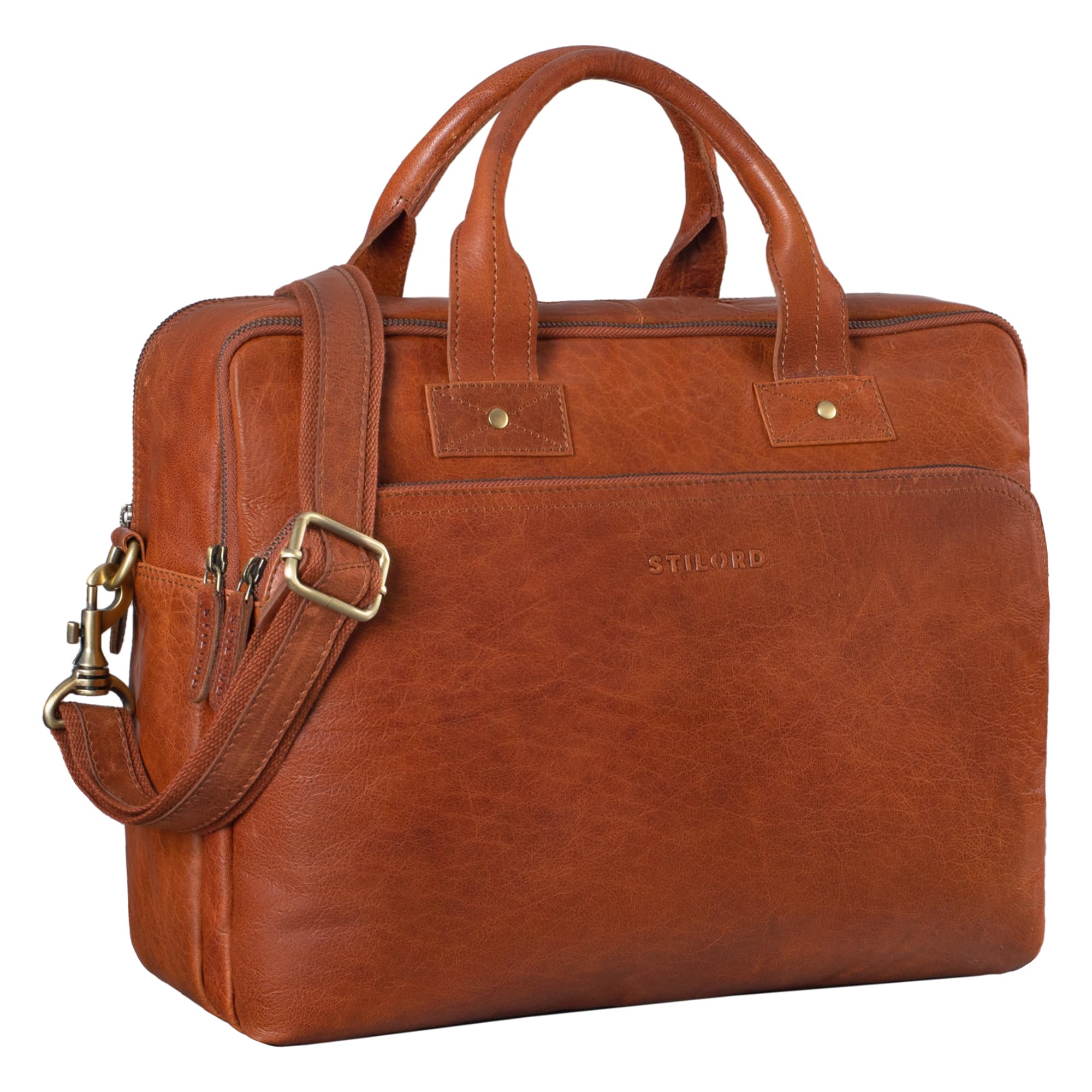 STILORD 'Hector' Large Business Leather Bag for Men | Vintage Messenger Bag with