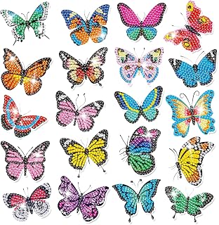 Labeol Diamond Art Kits for Kids Boys and Girls Ages 6-8-10-12 Easy to DIY Creative Diamond Art Sticker Craft by Numbers Kits for Kids and Adult Beginners (Shining Butterfly)