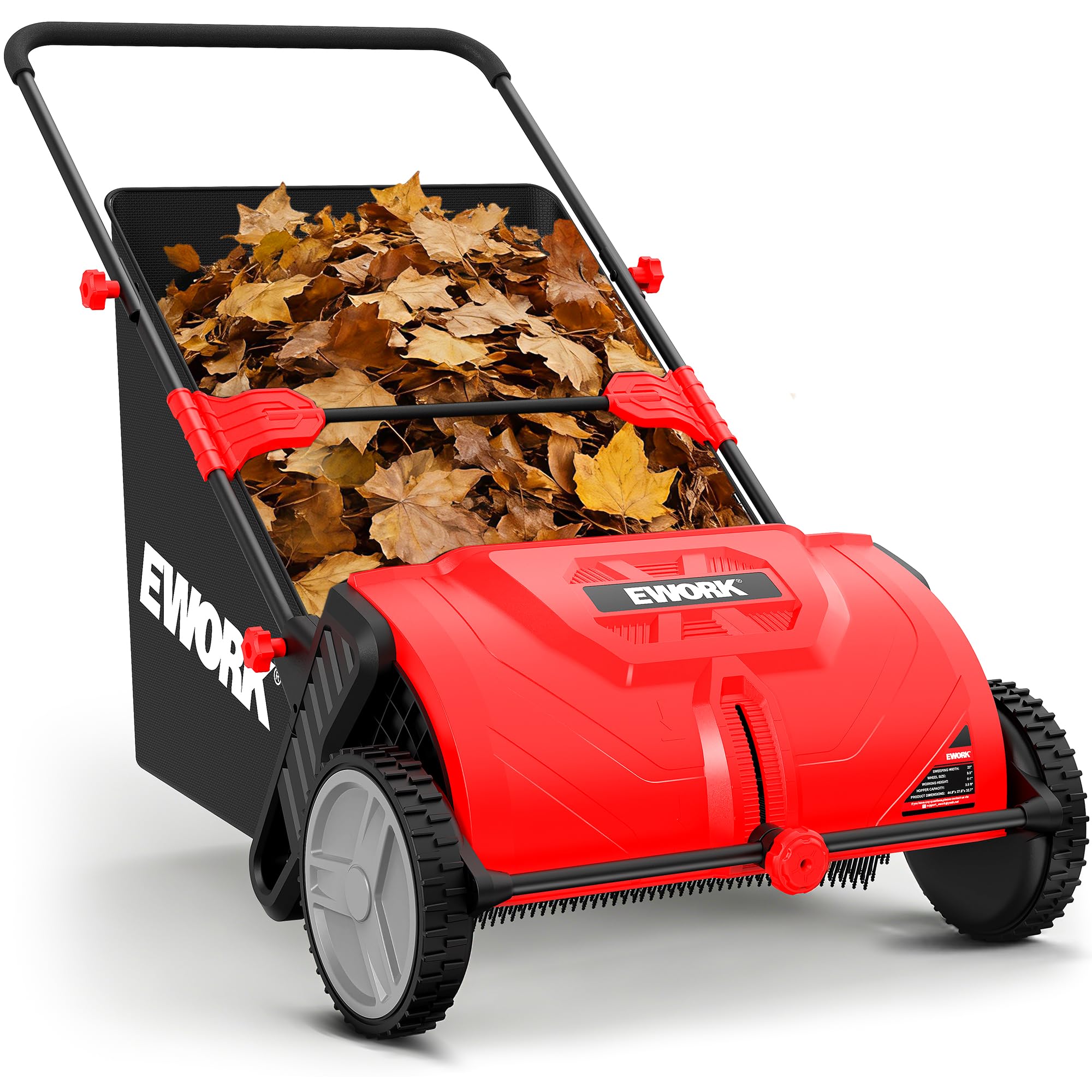 EWORK Push Lawn Sweeper 26-Inch with 3.5 cu.ft. Hopper Bag for Yard Clean | Spon