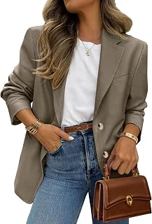 PRETTYGARDEN Blazer 2025 Women Business Casual Long Sleeve Lapel Open Front Work Jacket Blazer with Pockets