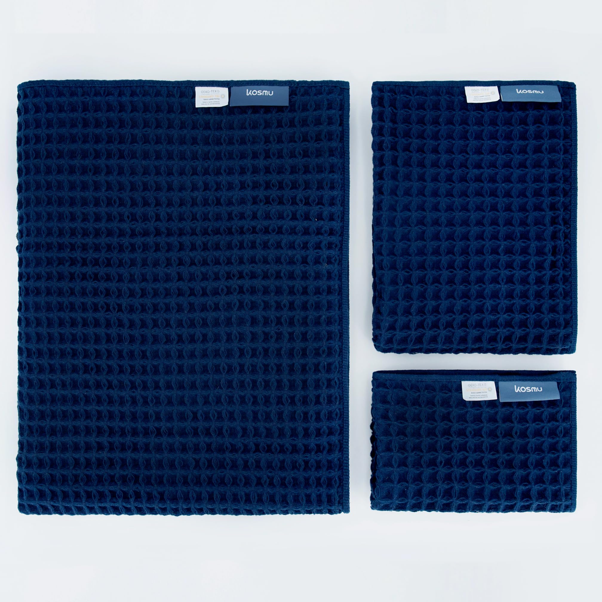 Luxury Organic Japanese Cotton Waffle Bath Towel | Thick, Absorbent, Quick Dry B