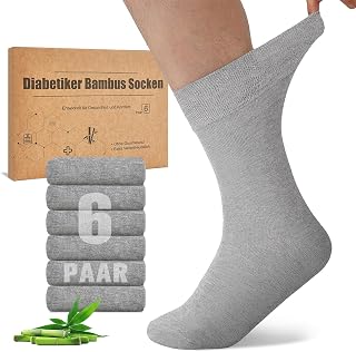 Niorasen Bamboo Diabetic Socks, 6 Pairs of Diabetic Socks without Rubber & Seamless, Bamboo Socks with Comfortable Edge for Men and Women
