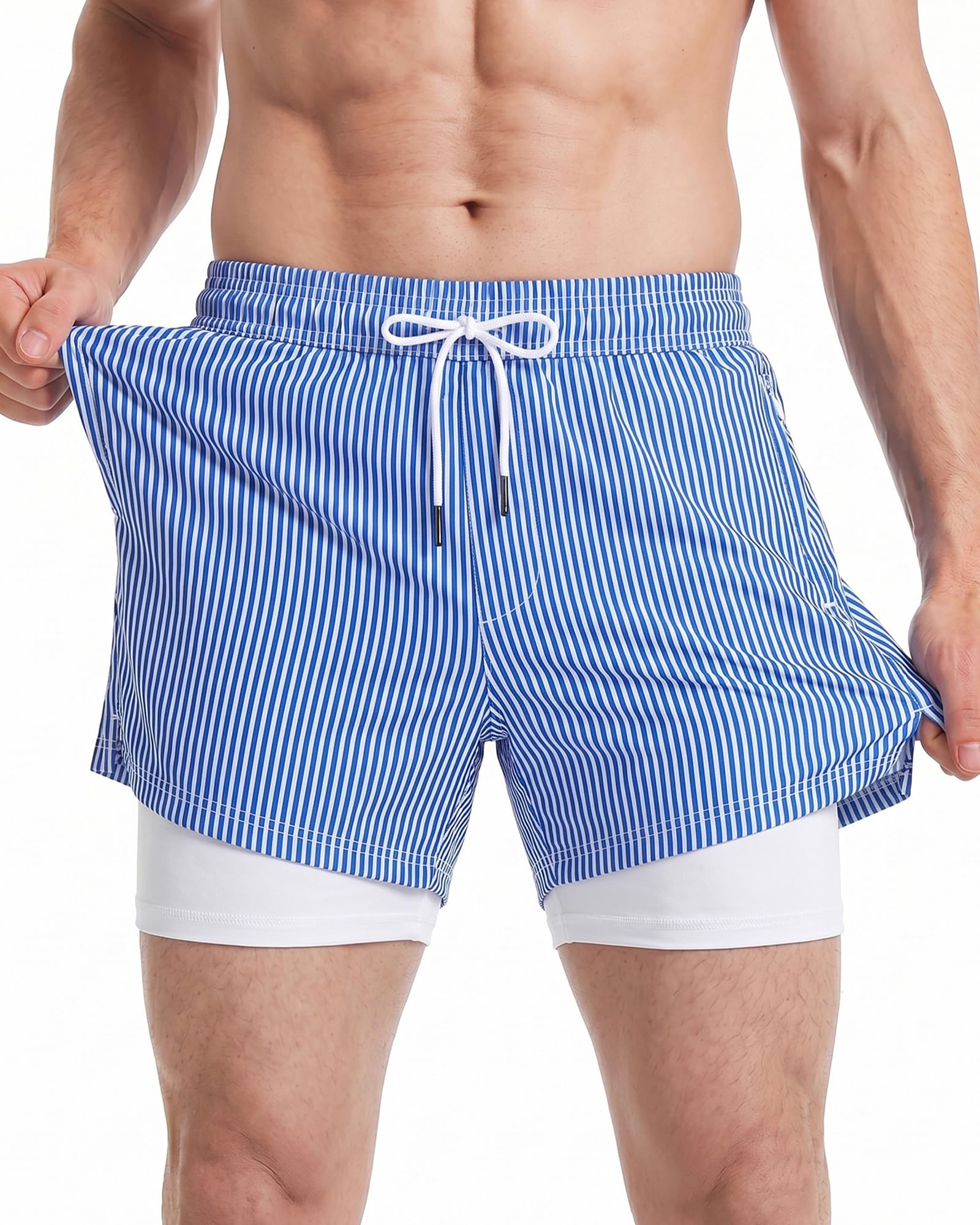 maamgic Men's Swimming Costume 2-in-1 Compression Quick Drying Shorts