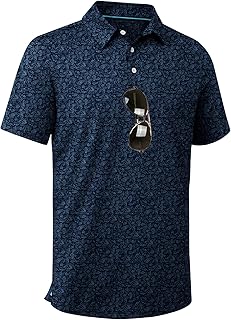 ZITY Men's Golf Shirts Short Sleeve Print Patterns Casual Collared Polo