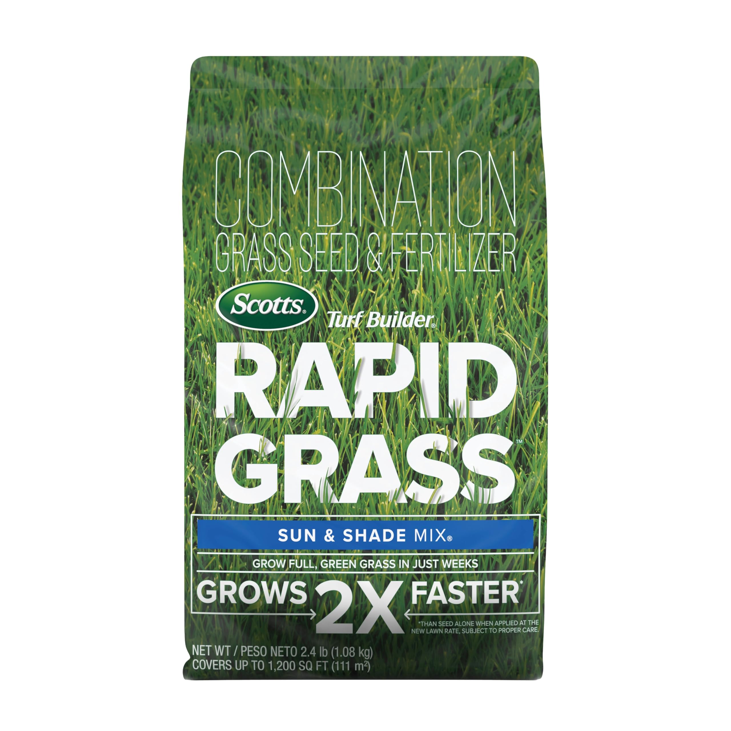 Scotts Turf Builder Rapid Grass Sun & Shade Mix, 2.4 lbs. | Combination Seed and
