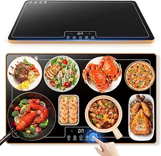 Electric Warming Tray, PIBEIBUK Warming Tray for Buffets Party and Home Daily Use, 10s Fast Full Surface Food Warmer with Thermostat and 11 Temperature Modes, 24 Hours Timed Function for Your Family