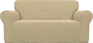 Easy-Going Stretch Loveseat Couch Covers Washable Beige