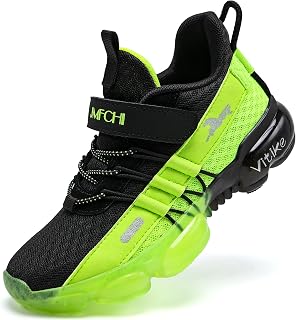 JMFCHI Boys Running Shoes Breathable Mesh Slip-On Athletic Tennis Sneakers