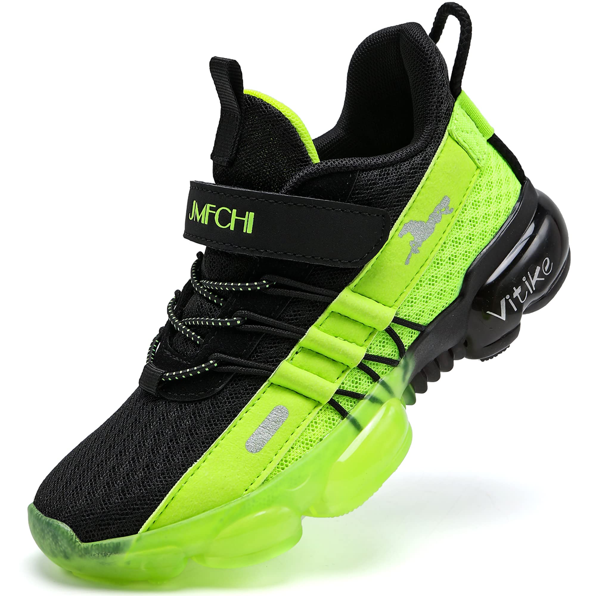 JMFCHI Boys Running Shoes Breathable Mesh Slip-On Athletic Tennis Sneakers