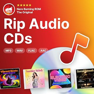 Nero CD Ripper Software | Convert Audio CDs to MP3, FLAC, AAC, WAV | Digitize Music with Gracenote Recognition | Burning ROM Technology | Lifetime License | 1 PC | Windows 11/10