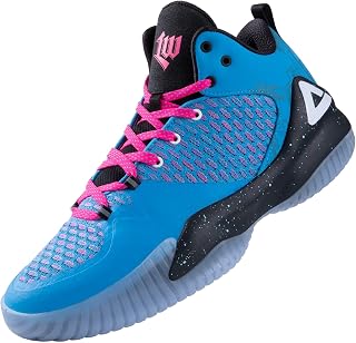 PEAK High Top Mens Basketball Shoes Lou Williams Streetball Master Breathable Outdoor Sneakers Pickleball Shoes Cushioning Shoes for Fitness