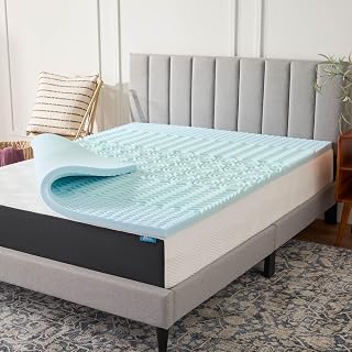 Lucid 2 Inch Gel Memory Foam Topper, 5 Zones, Cooling, Twin Size