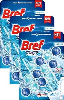 Bref WC Power Activ Ocean Deodorant Cleaner in Sanitizing Tablets Bathroom, Clean, Fresh, 1 Pack of 9 Pieces