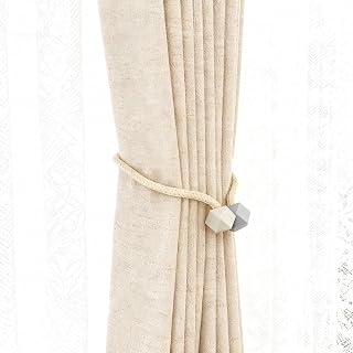 Magnetic Curtain Holdback, Set of 2 Adjustable Curtains Wrap Around No-Drill Design Living Room Bedroom Window Treatment