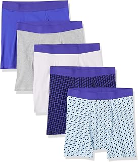 Amazon Essentials Men's Breathable Cotton Boxer Briefs, Tagless