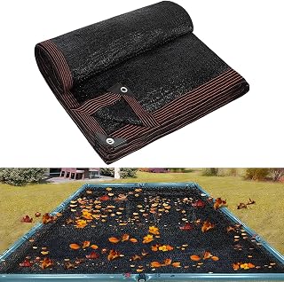 16 x 32FT Pool Leaf Net Cover- Thicken Rectangle Leaf Netting for Inground and Above Ground Pools Filet Piscine with Reinforced Gromments, Rectangular Leaf Net In Ground Pool Cover to Catching Leaves