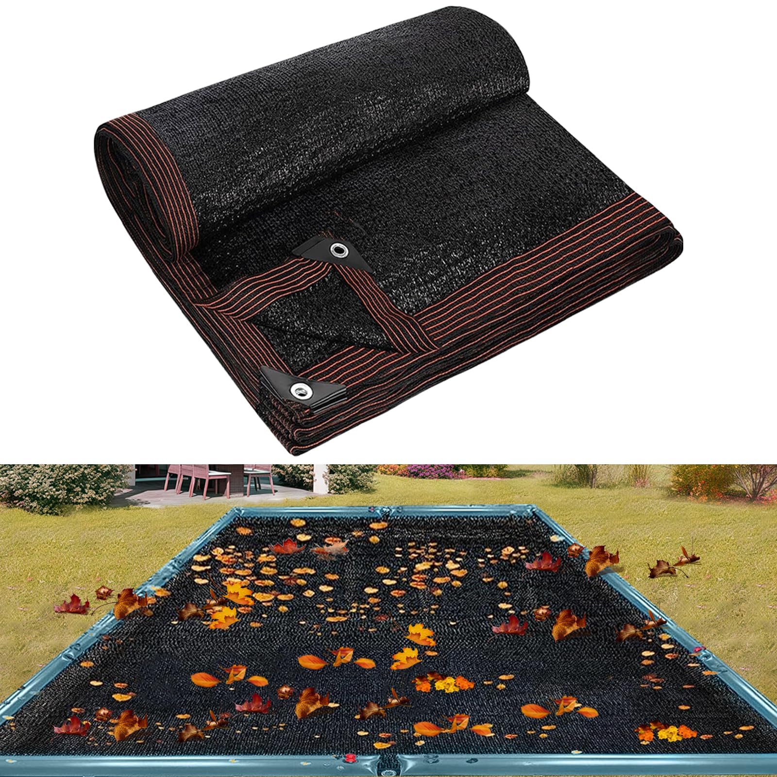 16 x 32FT Pool Leaf Net Cover- Thicken Rectangle Leaf Netting for Inground and A