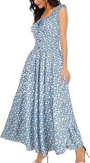 Women's 2026 Summer Boho Floral Print Tiered Casual Flowy Long Maxi Dress