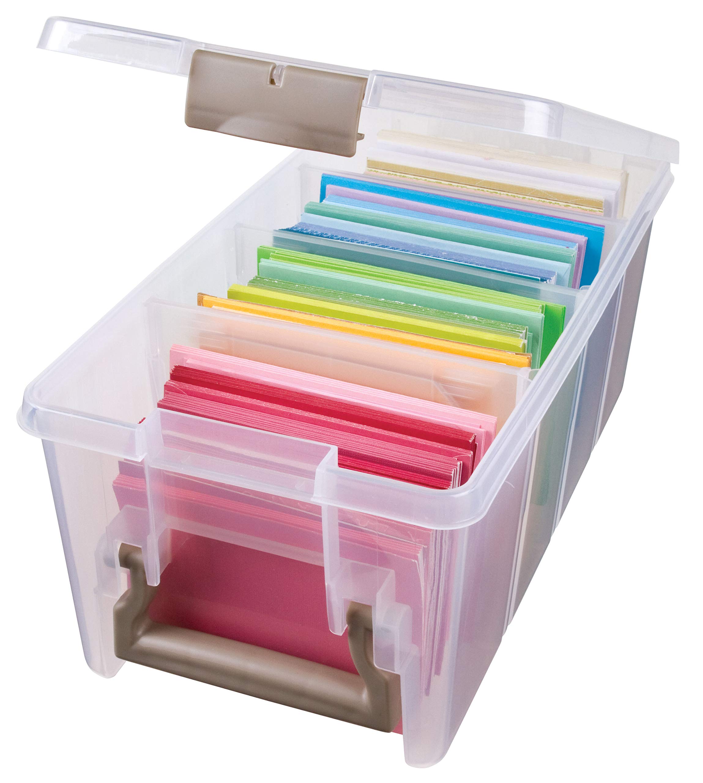 ArtBin Semi Satchel Craft Organizer with 3 Dividers, Clear | 3 Removable Divider