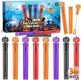 SpringFlower 36 Pcs Halloween Bubble Wands, Halloween Party Favors for Kids | Ideal for Trick or Treat Gifts, Classroom Rewards, Goodie Bag Fillers and Halloween Party Supplies