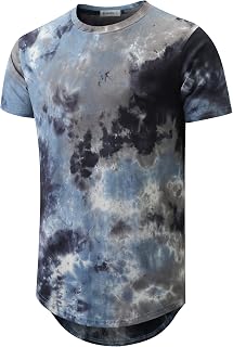 KLIEGOU Men's Longline Printed T-Shirt, Stretch Cotton