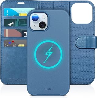 TUCCH Case for iPhone 15 5G 2023 (6.1 inch), 2-in-1 Blue