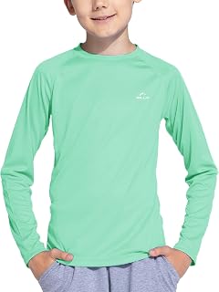 Willit UPF 50+ Sun Protection Long Sleeve Shirt Kids Rash Protection Youth Swimming T-Shirt SPF Fishing Quick Dry