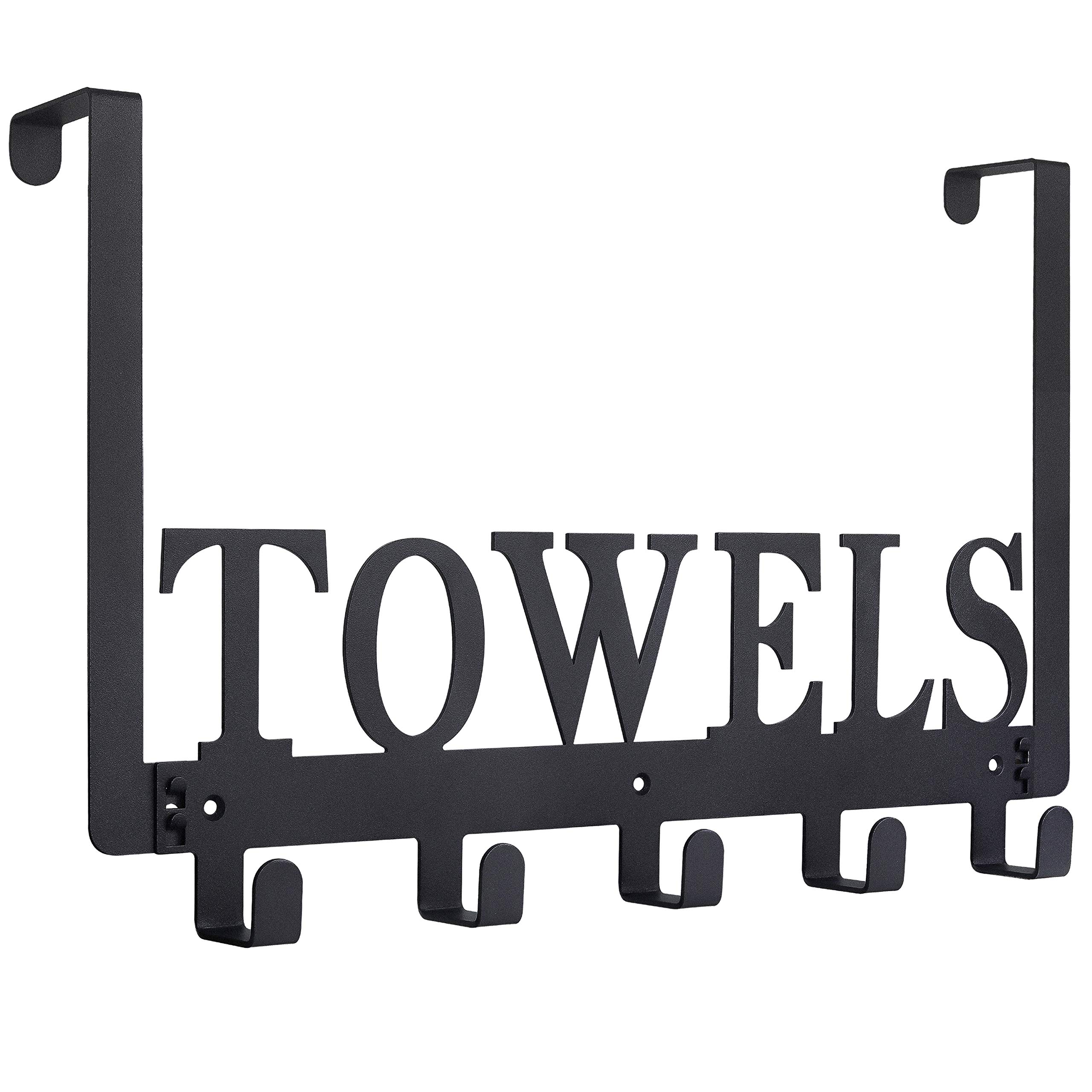 Kuhome Over The Door Hooks, Towel Holder for Bathroom, Door Mount Towel Rack Tow