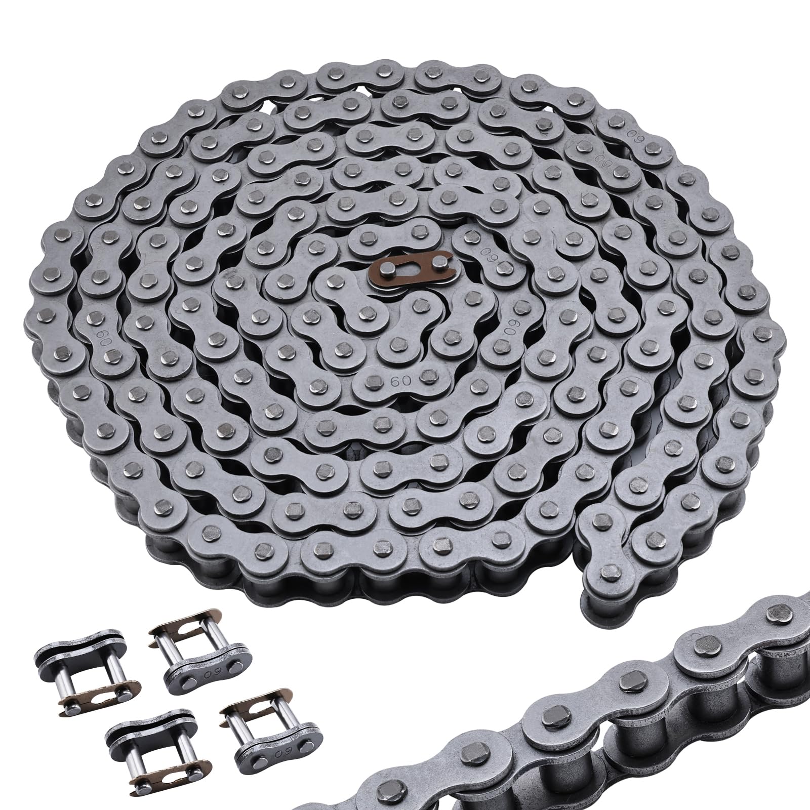 Patioer #60 Roller Chain, 10 Feet Carbon Steel Chain with 4 Free Connecting Link