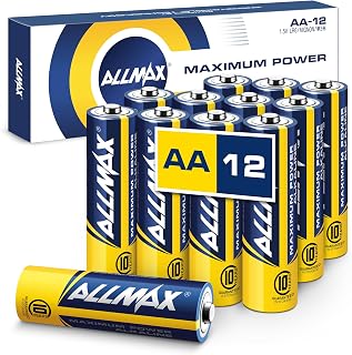 Allmax AA (LR6) Maximum Power Alkaline Batteries (12 Count) – 1.5V | Double A • 10-Year Shelf Life • Leakproof Design • Ultra Long-Lasting • Maximum Performance