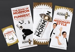Andrew Rannells "THE BOOK OF MORMON" Josh Gad/Nikki M. James/Trey Parker/Matt Stone/Robert Lopez 2011-2023 Set of (4) Broadway Advertising Flyers