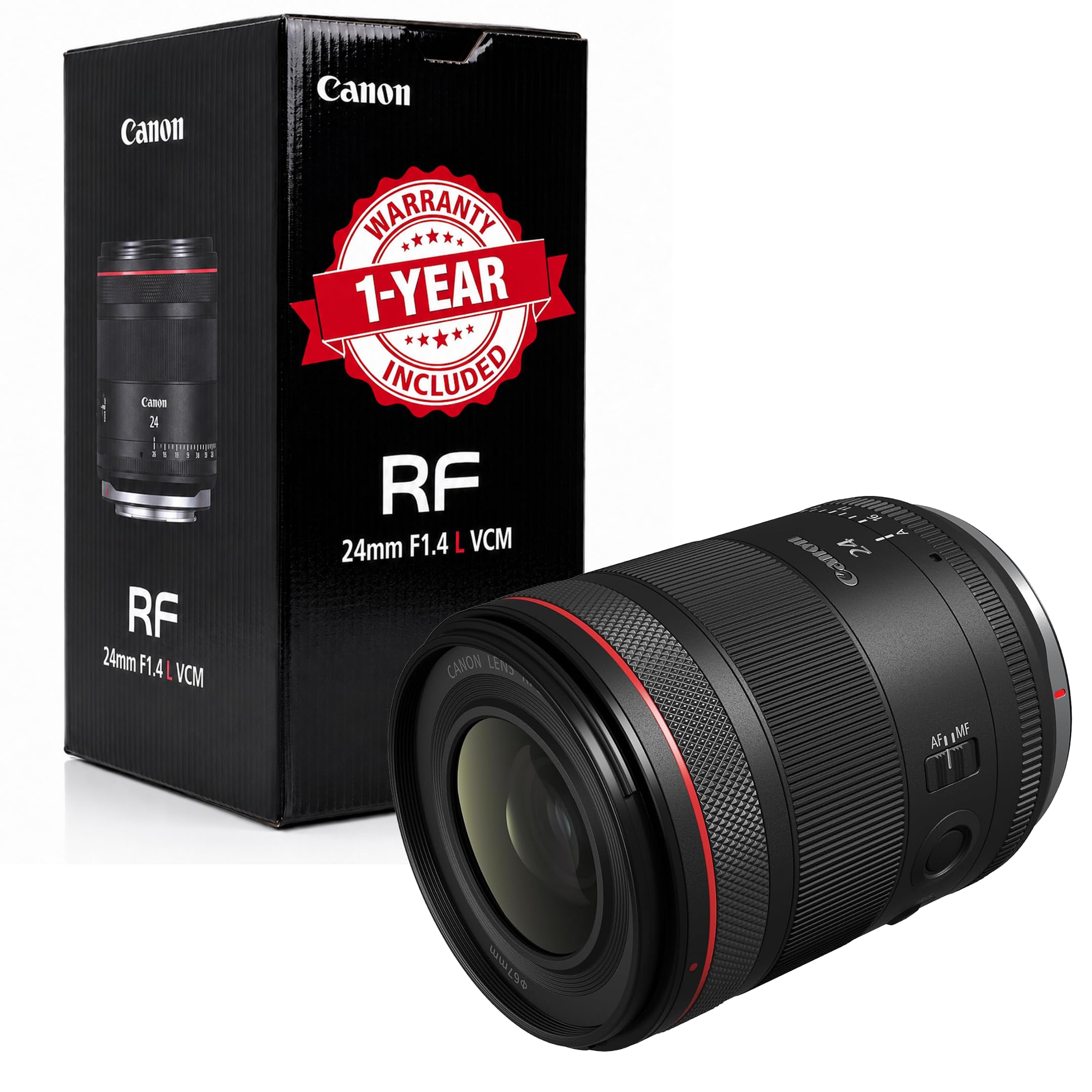Canon RF24mm F1.4L VCM Lens - Black | L-Series Wide-Angle Prime Lens for Canon R