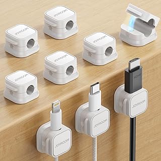 JOYROOM 9 Pack Magnetic Cable Clips, Cord Organizer Adhesive Wire Holder | Home Nightstand Office Desk Accessories, Car Wall Organization, Phone Charger Cord Holder Management, Cable Smooth Adjustable