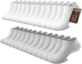 FALARY Men's Women's Socks 12 Pairs Sports Short Unisex Excellent Quality and Comfort