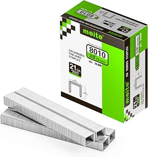 meite 21GA Galvanized Upholstery Staples, 1/2" Crown, 3/8" Leg, 10,000 PCS | Fits MT8016, MT8016S, MT8016SLN; heavy duty; for chairs, sofas, fabric, pet houses, shelving, DIY repair, craft projects