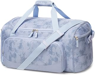 Uarition Gym Bag for Men - 50L Durable Large Duffle Bag for Travel, Workout, Fitness & Sport, Light Blue Tie-Dye