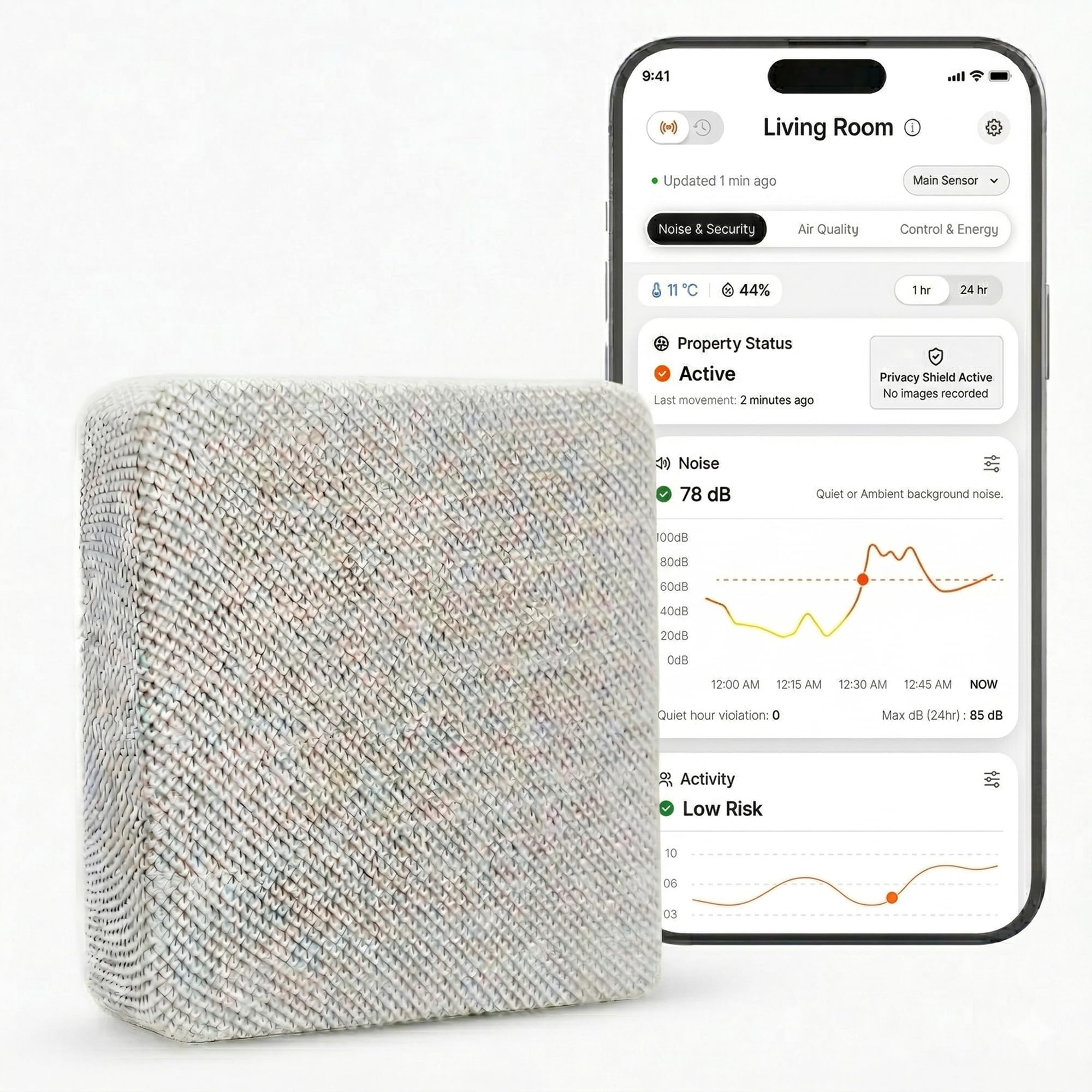 Layla Noise Monitor for Airbnb & Vacation Rentals | AI Occupancy & Noise Sensor,