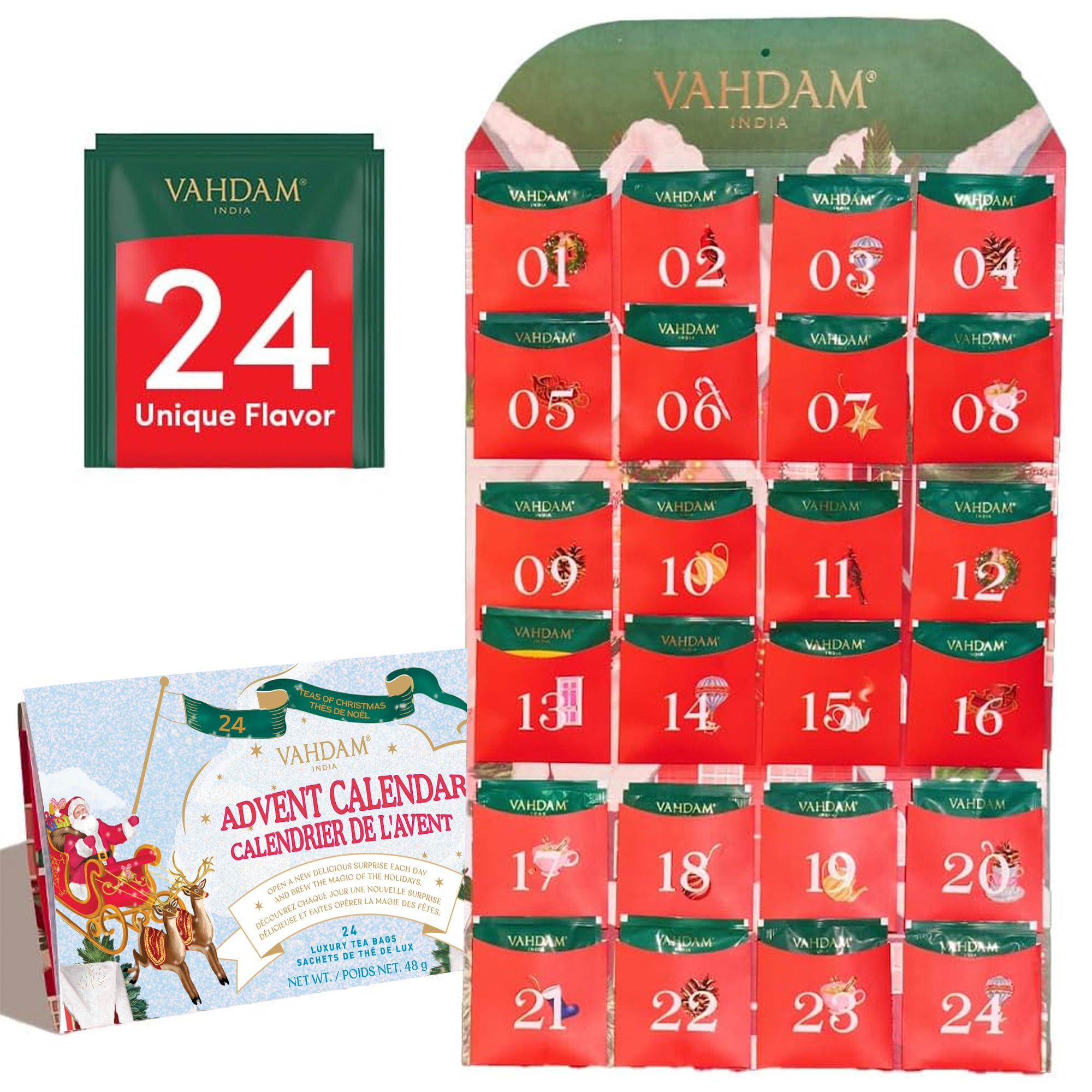 VAHDAM Tea Advent Calendar 2026(24 Teabags) Christmas Gift|Holiday Gift | Christ